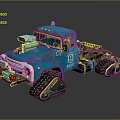 Blue Modified All Terrain Utility Vehicle With Tracks And Gear