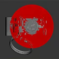 Green And Red Cylindrical Hand Grenade With Metal Pin And Top Military Weapon