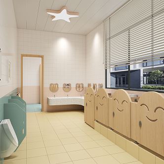 Modern Toilet Kindergarten Toilet 3d model