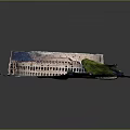 Ancient Roman Colosseum Architectural Structure With Circular Arches And Historic Design