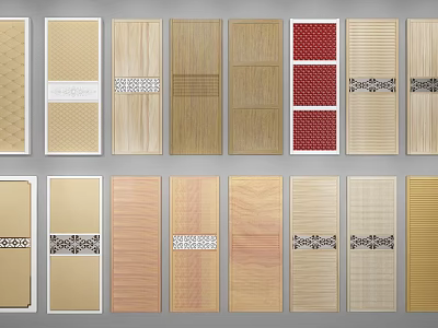 Diverse Stylish Wardrobe Doors Display With Various Textures Patterns And Colors 3d model