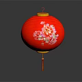 Red Home Decor Lantern Featuring Pink Peony Flowers And Golden Accent Top Design