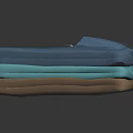 Neatly Folded Blue Polo Shirt With Collar And Zipper On Dark Background