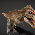 Realistic Tyrannosaurus Rex Head With Open Mouth Sharp Teeth Spikes And Rough Skin