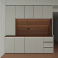 Modern Sideboard Design With White Cabinets Wood Top And Drawers