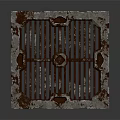Industrial Metal Grate Cover With Slotted Design And Secure Fastening Elements