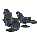 Black and Blue Leather Office Chairs With Modern Ergonomic Design And Adjustable Features
