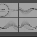 Modern Artistic Perforated Panel With Abstract Wave And Geometric Lines Design 3d model