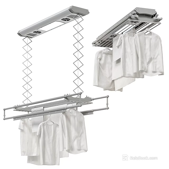 Electric Retractable Clothes Hanger For Drying Clothes 3d model 