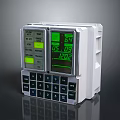 Industrial Control Panel With Green Digital Display And White Casing Keypad Buttons