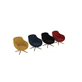 Stylish Modern Leisure Chairs Featuring Blue Yellow Black Red And Wooden Base