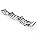 Three White Electronic Cables With Black Red Wires Curved Arrangement
