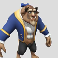 Beast Fantasy Game Movie Character Wearing Blue Coat Yellow Trim White Shirt Black Pants