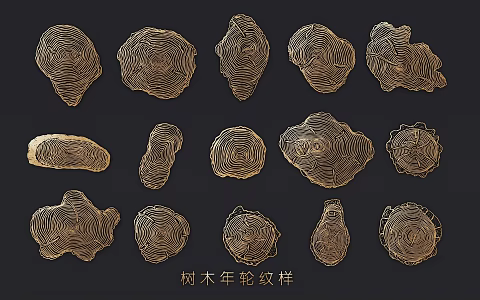 tree ring cross section texture wood grain openwork carving 3d model
