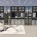 Modern Wardrobe Interior With Glass Doors Shelves Drawers And Hanging Clothes