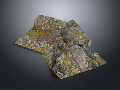 Detailed 3D Landscape Model Featuring Rocky Terrain Textured Surfaces And Natural Color Variations 3d model