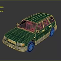 Green And Beige Two Tone SUV With Classic Design And Shiny Wheels