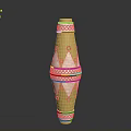 Elegant Golden Vase With Silver Decorations And Geometric Patterns For Home Decor