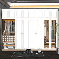 Modern White Wardrobe With Glass Doors Drawers And Hanging Storage Space