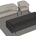 Multi-person sofa double sofa 3d model