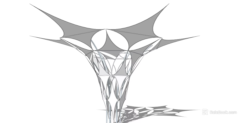 Modern Pergola Design With Unique Geometric Canopy And Metal Support Structure 3d model