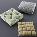 Decorative Throw Pillows with Quilted Diamond Pattern in Light Green Gray Beige Colors