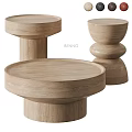 Modern Natural Wooden Coffee Tables With Round Tops And Sculptural Base Designs