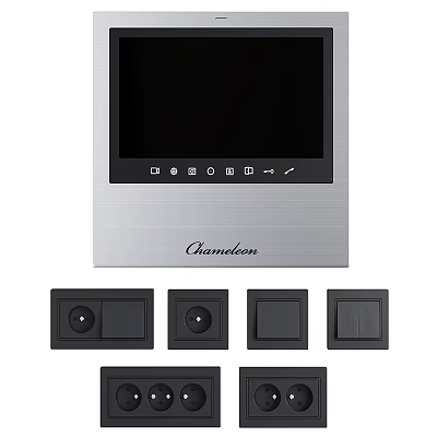 Chameleon Electronic Control Panel With Screen And Black Button Components 3d model