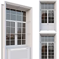 White Casement Window Exterior Design With Grid Glass Panels And Modern Frame Structure