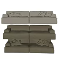 Modern double sofa multiplayer sofa 3d model