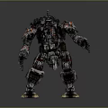 Advanced Heavy Armored Mech Robot With Mechanical Limbs And Red Accents