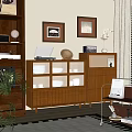 Quiet Ancient Sideboard Tea Cabinet Food Preparation Cabinet Bookcase Locker 3d model