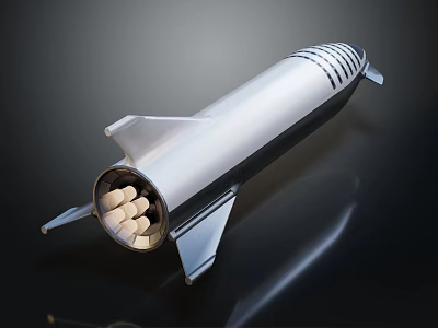 Modern Passenger Aircraft With Silver Aerodynamic Body And Multiple Engines 3d model