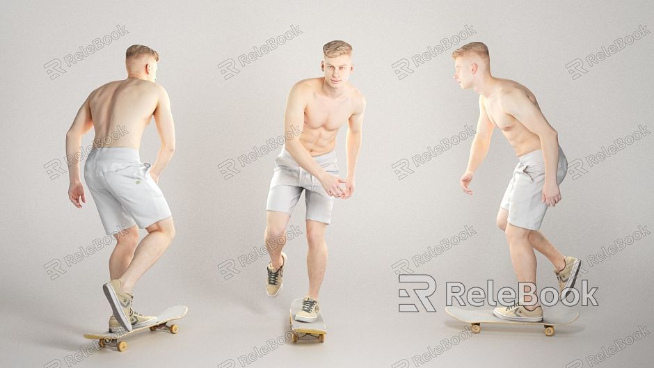 modern man skateboard man model