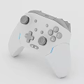 White Electric Toy Game Controller With Joysticks Buttons And LED Lights