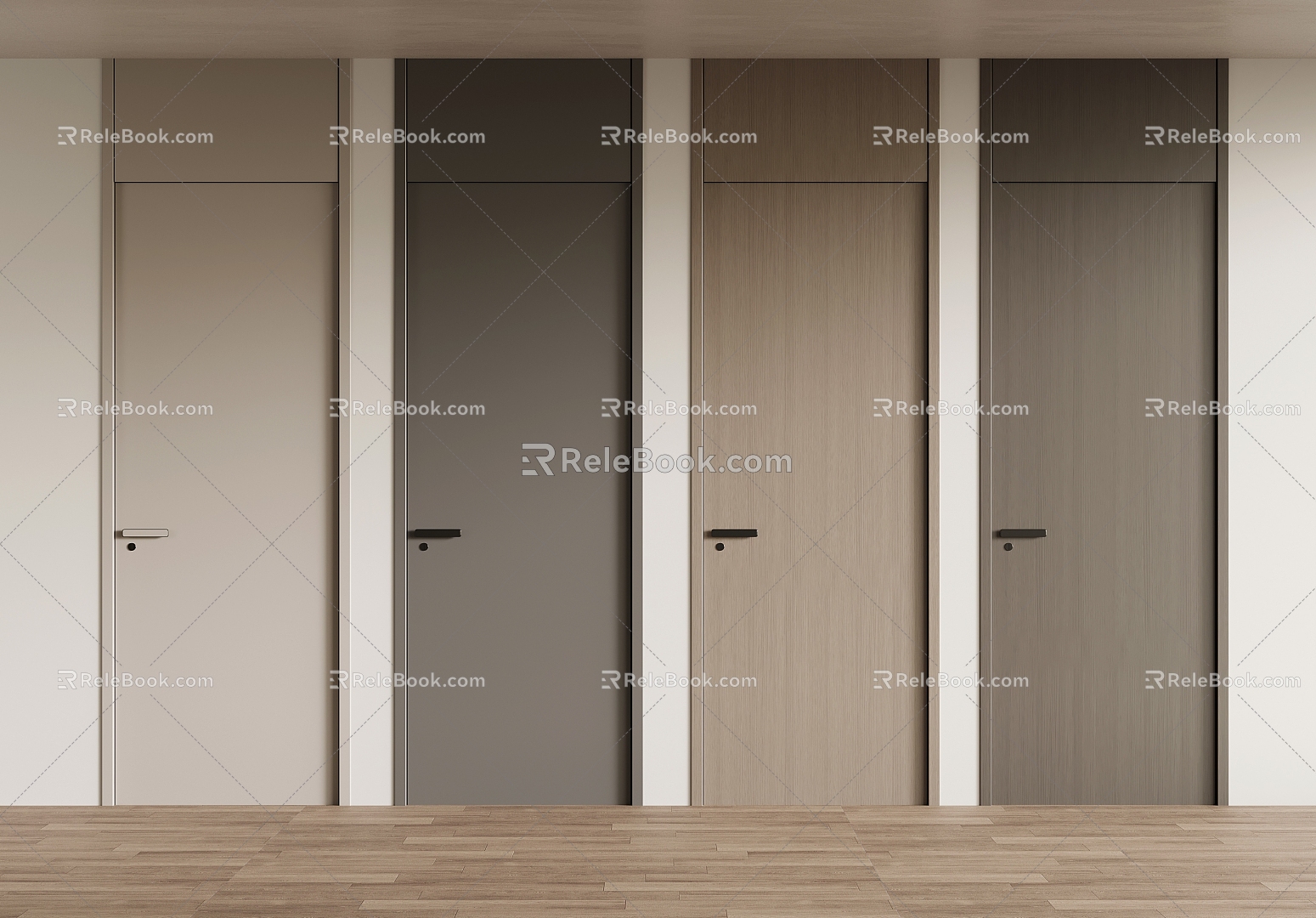 Interior door Single door Room door Open top door 3d model