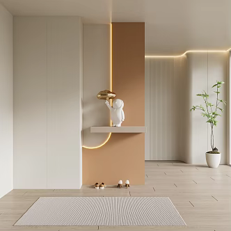 Modern Porch Cream Porch Shoe Cabinet Partition Wardrobe 3d model