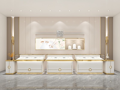 Counter Jewelry Store Back Cabinet Jewelry Cabinet Modern 3d model