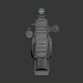 Futuristic Sci Fi Rifle With Glowing Blue Accents Metallic Body And Tactical Design