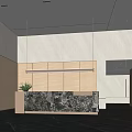 Modern Hotel Lobby Front Desk Lobby 3d model