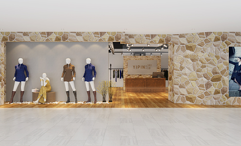 Modern Clothing Store 3d model