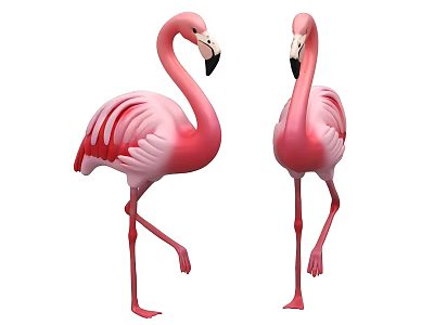 Flamingo Pink Flamingo Cartoon Flamingo Flamingo Red-crowned Crane 3d model