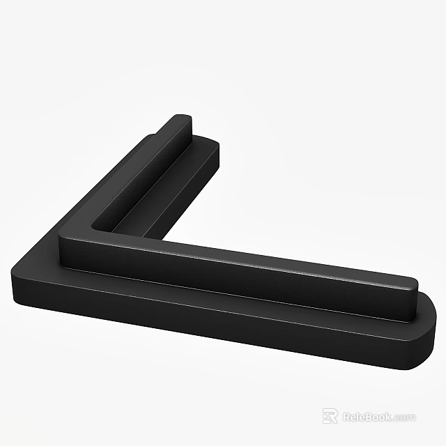 Black L Shaped Structural Component With Reinforced Design For Industrial Use 3d model