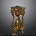 Ornate Golden Hourglass With Dragon Shaped Handles And Intricate Top Base Carvings