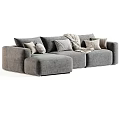 Modern Cozy Upholstered Double Sofa With Throw Pillows Soft Blankets And Various Neutral Fabric Colors