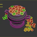 Black Container Filled With Gold Coins Spilling And Scattered Around