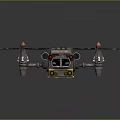 Steampunk Hexacopter Drone With Blue Propellers Mechanical Details And Battery Units