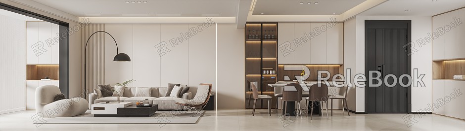 Modern Guest Dining Room Living Room model