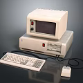 Classic Vintage Computer Setup Featuring Monitor Tower Keyboard And Mouse