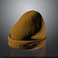 Warm Orange Knitted Beanie Hat With Ribbed Cuff For Winter Wear